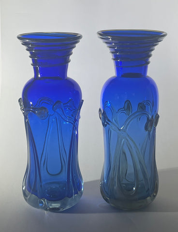 cobalt vase pair