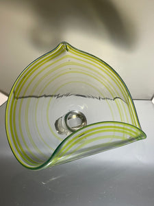 Fluoro green spiral with silver blue lip -card holder