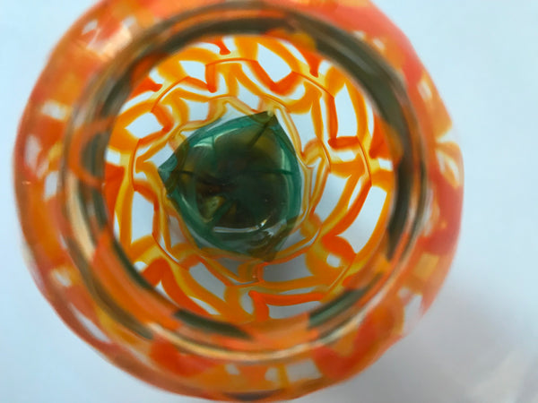 ~saffron / orange netted vase