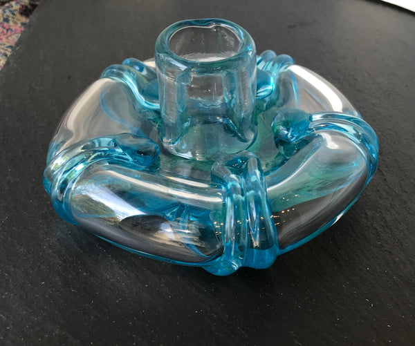 green luster 5 pull flower chamberstick