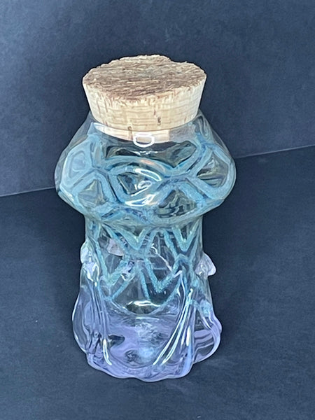 blue chalcedony chameleon netted lilac pulled base mushroom jar